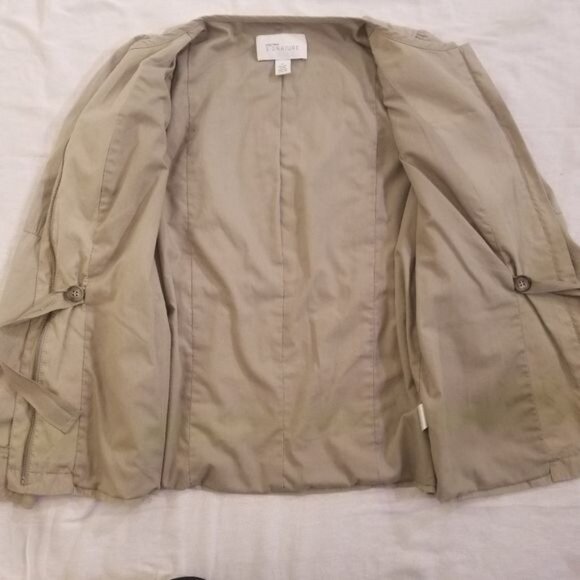 Nordstrom Tan Utility Jacket Sz XS Full Zip Cotton Cargo Safari Capsule Neutral - Picture 5 of 9